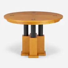 Michael Graves, Circular table, 1980, bird's-eye maple, ebony, lacquered wood