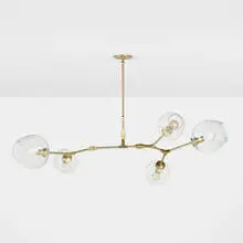 Lindsey Adelman, 5-globe Branching Bubble chandelier, 2016, brushed brass-plated steel, glass