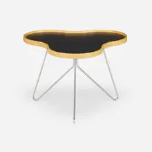 Coffee table by Christine Schwarzer, 2004, birch, chrome-plated steel, laminate, sold Oct 2023