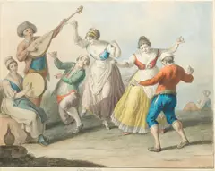 La Tarantella by Saverio Della Gatta, watercolour on paper, offered Jun 2015