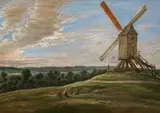 An extensive landscape with shepherds resting by a windmill by Lucas van Uden, oil on panel, offered Jun 2015