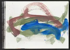 Malbuch Krieg III by Raimer Jochims, 1990, 23 Malereien in Öl und Wachsfarbe auf elf Blatt festem Papier eines Zeichenblocks in Ringbindung sowie auf dessen Rückde, sold Jun 2016