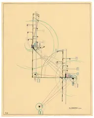 B 108 by Ella Bergmann-Michel, 1921, Tuschfeder in Rot, Grün, Blau und Schwarz auf Pergamentpapier, auf Karton aufgezogen, sold Nov 2015