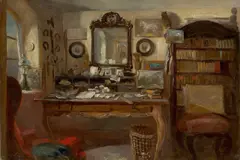 Studierstube des Künstlers by Anton Seitz, 1860, Öl auf Leinwand auf Pappe, sold Jun 2016