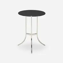 Occasional table by Cedric Hartman, c. 1970, chrome-plated steel, granite, sold Oct 2023