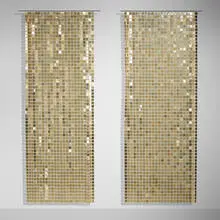 Paco Rabanne, Space curtains, pair, c. 1975, plasticized brass, chrome-plated steel, plastic