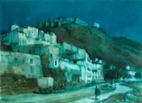 'Moonlight, Malaga' by Albert Moulton Foweraker, watercolour, sold Apr 2015