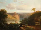 William Currie, A river valley, oil on canvas
