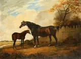 Horse and foal in a parkland setting by Dean Wolstenholme the younger, oil on canvas, offered Apr 2015