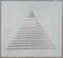 Pyramide by Heinz Mack, 1972, Serigraphie und Iriodindruck und Prägedruck auf Aluminium-Folien-Karton, sold Dec 2016