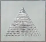 Heinz Mack, Pyramide, 1972, Serigraphie und Iriodindruck und Prägedruck auf Aluminium-Folien-Karton