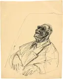 Paul Holz, Blinder, Tuschfeder auf Papier