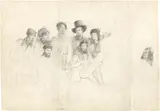 Gruppenbildnis mit acht jungen Künstlern der Romantik by Boris Deutsch, Um 1830, Steinkreide auf Velin, sold Oct 2018