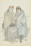 Zwei sitzende Frauen by Jeanne Mammen, Um 1910, Aquarell und Bleistift auf Papier, sold Jun 2018