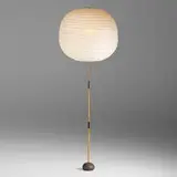 Akari light sculpture, model BB3-70FF by Isamu Noguchi, washi paper, bamboo, enameled cast iron, sold Oct 2023