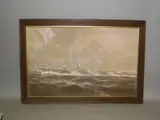 An anti-submarine ship, by Frederick Gordon Crosby, monochrome wash and bodycolour,, sold Apr 2015