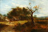 Summer landscape by Joseph Thors, oil on panel, sold Apr 2015