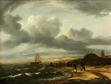 The shore at Egmond-aan-Zee, by Jacob van Ruisdael, oil on canvas,, offered Apr 2015