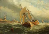 'A Dutch Galliott' by Stuart Henry Bell, oil on canvas, sold Apr 2015