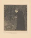 Paula Modersohn-Becker, Blinde Frau im Walde, Um 1900, Aquatinta auf Velin