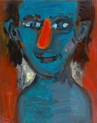 Rote Nase by Helmut Middendorf, 1993, Acryl auf Leinwand, sold Dec 2017