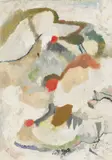 Komposition mit drei roten Flecken by Carl Buchheister, 1953, Öl auf Papier, auf Karton aufgezogen, sold Jun 2016