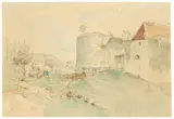 Ludwig Richter, Ruine bei Stolpen, Um 1835, Aquarell über Bleistift auf Papier