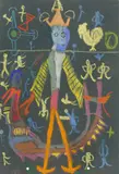 Medizinmann by Gerhard Altenbourg, 1949, Pastellkreide auf dunkelgrauem Papier aus einem Ringbuch, sold Nov 2015