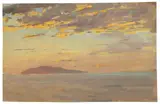 Capri im Abendlicht by Deutsch, um 1890, Öl auf Leinwand auf Pappe, sold Nov 2017