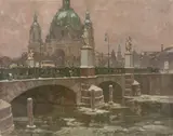 Berliner Schloßbrücke by Otto Antoine, Öl auf Leinwand, sold Jun 2016
