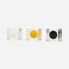 Cubos, set of three by Enzo Mari, c. 1965, resin, sold Aug 2023