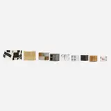 Collection of paperweights, cubos and puzzles by Modern, c. 1965, resin, aluminum, wood, acrylic, sold Aug 2023