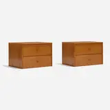 Planner Group cabinets model 1503, pair by Paul McCobb, 1953, maple, brass, sold Aug 2023