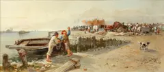 'The old ferry boat on the Blythe, Suffolk' by Joseph John Jenkins, watercolour, sold Apr 2015