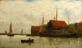 A Dutch waterway by George Stanfield Walters, oil on canvas,, sold Apr 2015