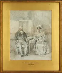 Portrait of Sir Foster and Lady Cunliffe by Henry Edridge, pencil and watercolour on paper, sold Apr 2015
