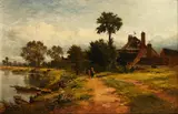 Ra Benjamin Williams Leader, 'On the Severn, near Worcester', oil on board