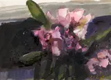 Blumen by Klaus Fußmann, 1981, Aquarell und Deckweiß auf leicht genarbtem Papier (aus einem Skizzenblock), sold Dec 2016
