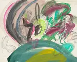 Walter Stöhrer, Ohne Titel, 1964, Gouache, Wachskreide, Tusche und Bleistift auf Papier