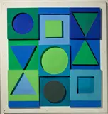 Zaphir positiv“ / „Zaphir negativ by Victor Vasarely, 1967, 2 Reliefs: Jeweils Acryl auf Holz, sold Jun 2016