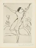 Römische Tänzerin by Erich Heckel, 1909, Kaltnadel auf festem Papier, sold Dec 2017