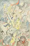 Großstadtszene by Bruno Voigt, 1933, Aquarell über Tuschfeder auf Papier, sold Jun 2017
