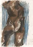 Rückenansicht by Markus Lüpertz, Farbkreide und Kohle auf Papier, sold Jun 2017