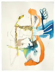 Ohne Titel by Daniel Richter, 1997, Aquarell und Tuschfeder auf leicht genarbtem Papier, sold May 2013