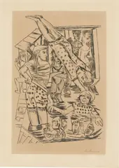 Max Beckmann, Frauenbad, 1922, Kaltnadel auf Velin