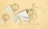 Schlafende Säuglinge by Heinrich Zille, Farbkreiden und Bleistift auf bräunlichem Papier, sold Dec 2007