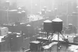 Water towers by Andreas Feininger, Um 1952, Späterer Silbergelatineabzug, sold Nov 2008