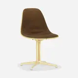 Chair by Modern, c. 1960, molded fiberglass, upholstery, enameled aluminum, rubber, sold Aug 2023