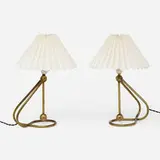 Kaare Klint, Tilting lamps model 306, pair, brass, parchment