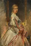 The Gown (Portrait of Rae three quarter length) by Walter Ernest Webster, oil on canvas, sold Apr 2015
